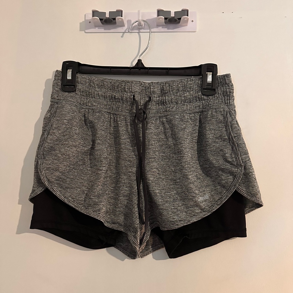 Avia Heathered Black Women's Athletic Shorts